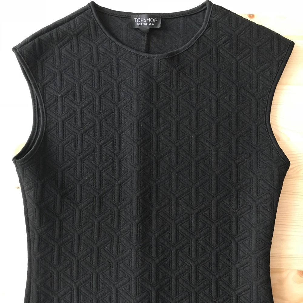 Topshop bodycon black stretch dress size US 6